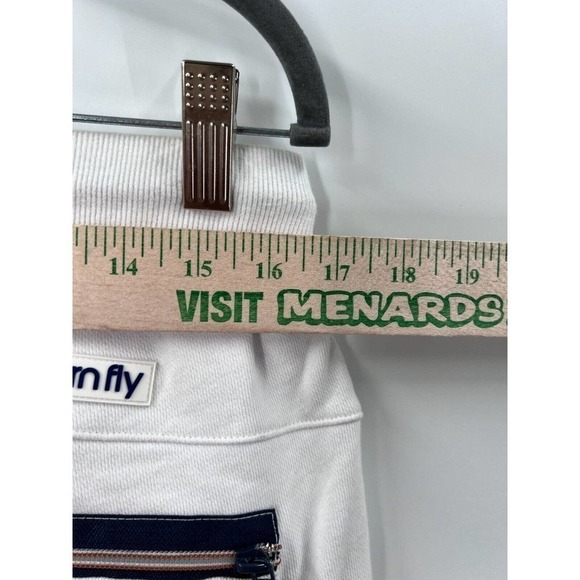 Born Fly Men's Large Anytown USA Multicolor Stripe White Track Pants Zip Pockets - Picture 5 of 6